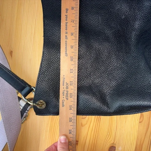 TED BAKER LONDON Amada Webbed Strap Leather Hobo Bag Black - Picture 5 of 6